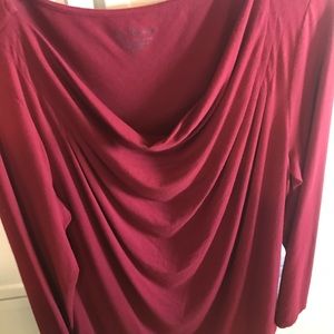 Chicos drape neck long sleeve pullover